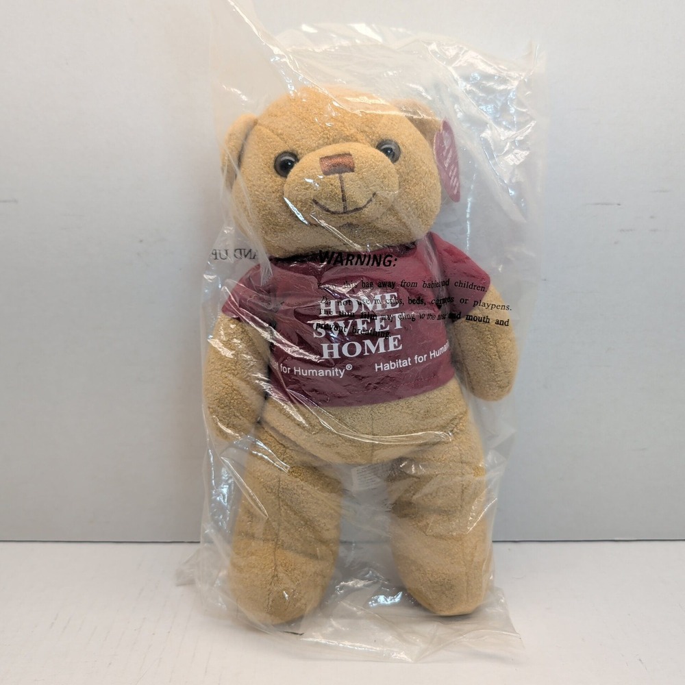 Habitat for Humanity Sawyer Limited Edition Teddy Bear Tan Plush Home Sweet Home